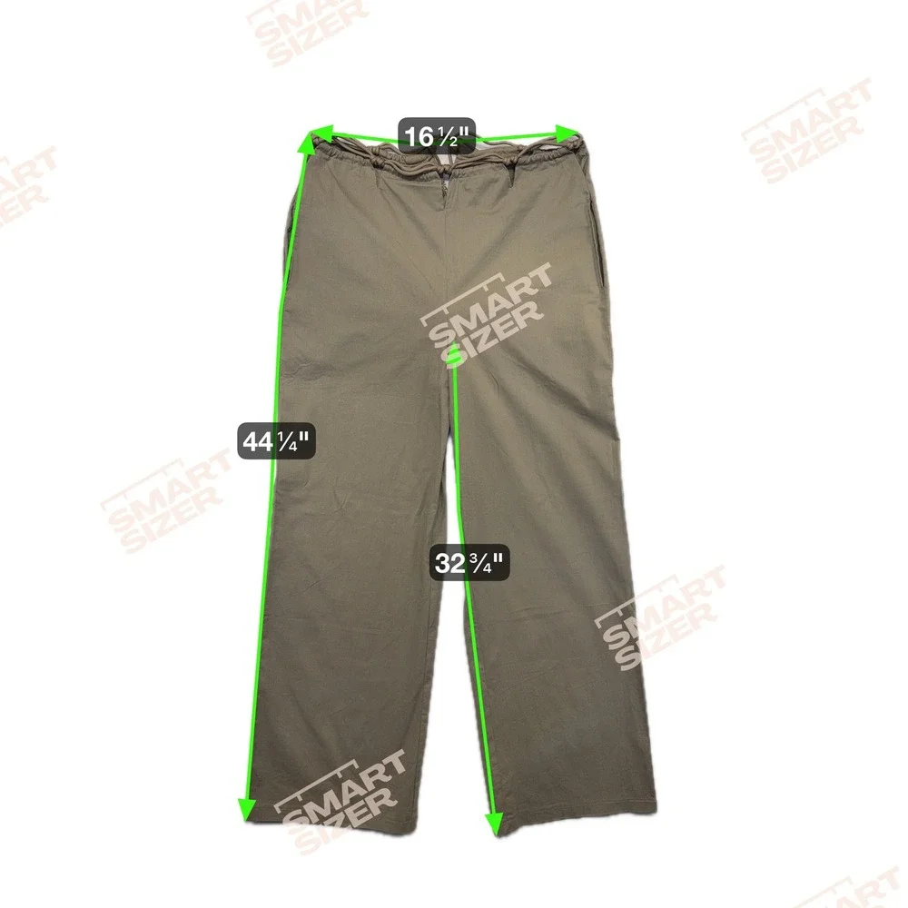 WHITE FOX Olive Green Wide‎ Leg Pants Tie Waist Drawstring Cargo Style